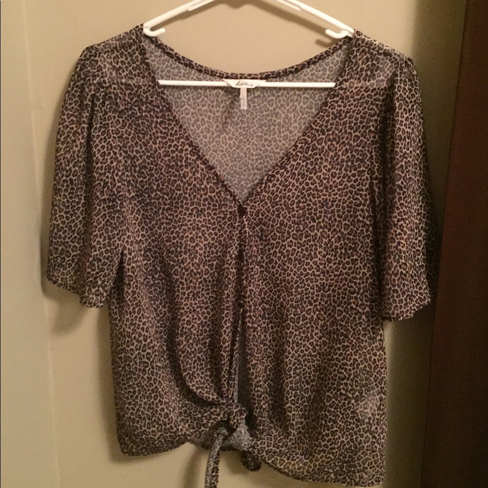 PacSun sheer leopard blouse